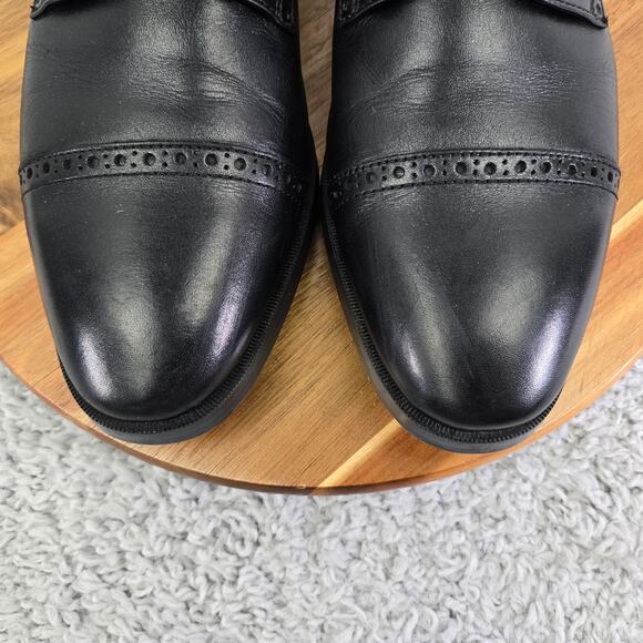 Cole Haan Jefferson Grand Os Black Cap Toe Brogue Oxford Dress Shoe Mens 10.5 M - Picture 6 of 13